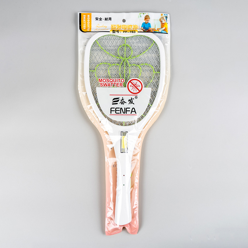 FF-783 3-farebná LED so zástrčkou olovenou batériou 400mAh elektrická plácačka na komáre FF-783 3-farebná LED so zástrčkou olovenou batériou 400mAh elektrická plácačka na komáre